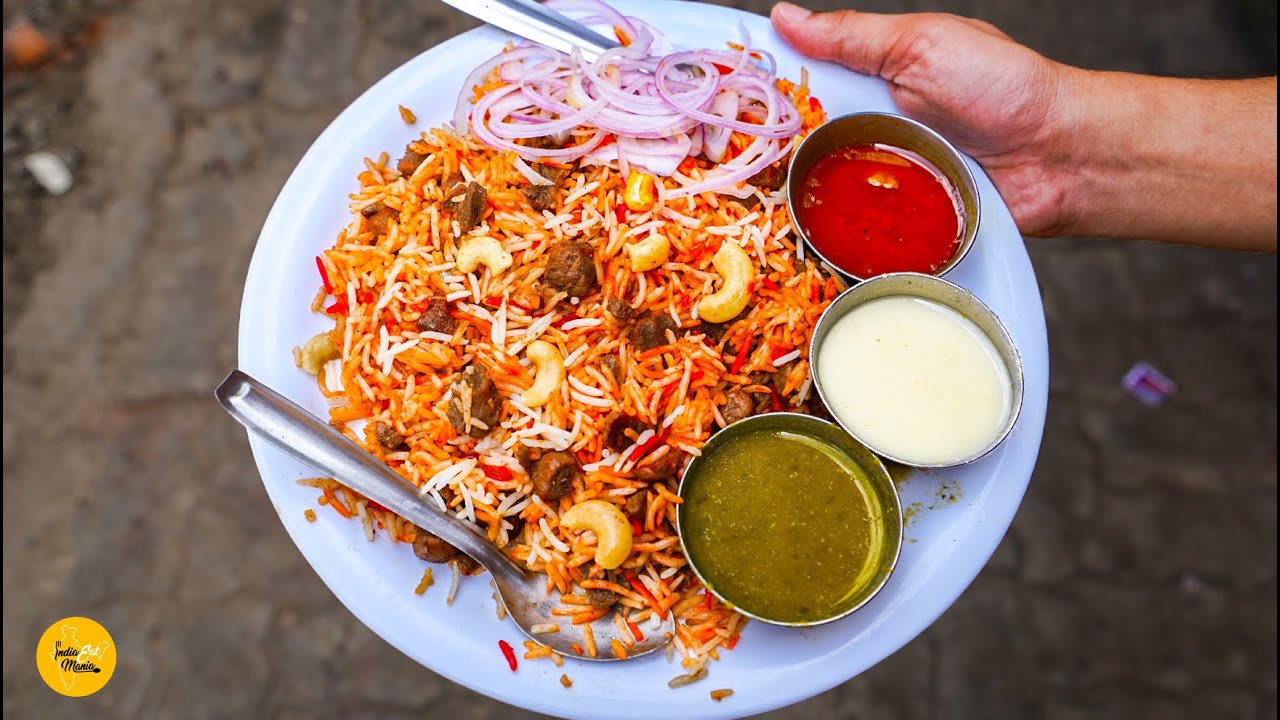 Kanpur Hardworking Man Selling Daily 100 Kg Cheapest Soya Kaju Veg Biryani Rs. 30 Only l Kanpur Food