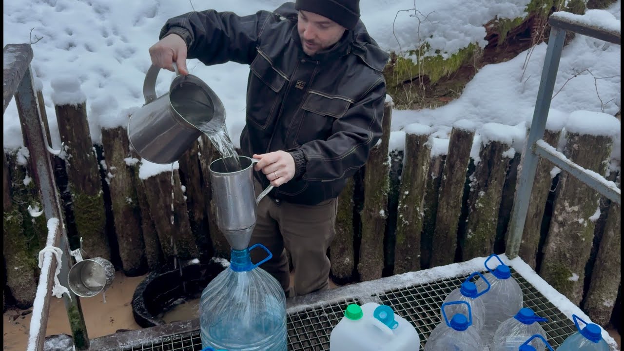 Закончилась вода– а это значит пока ехать на родник–Жизнь в доме без воды