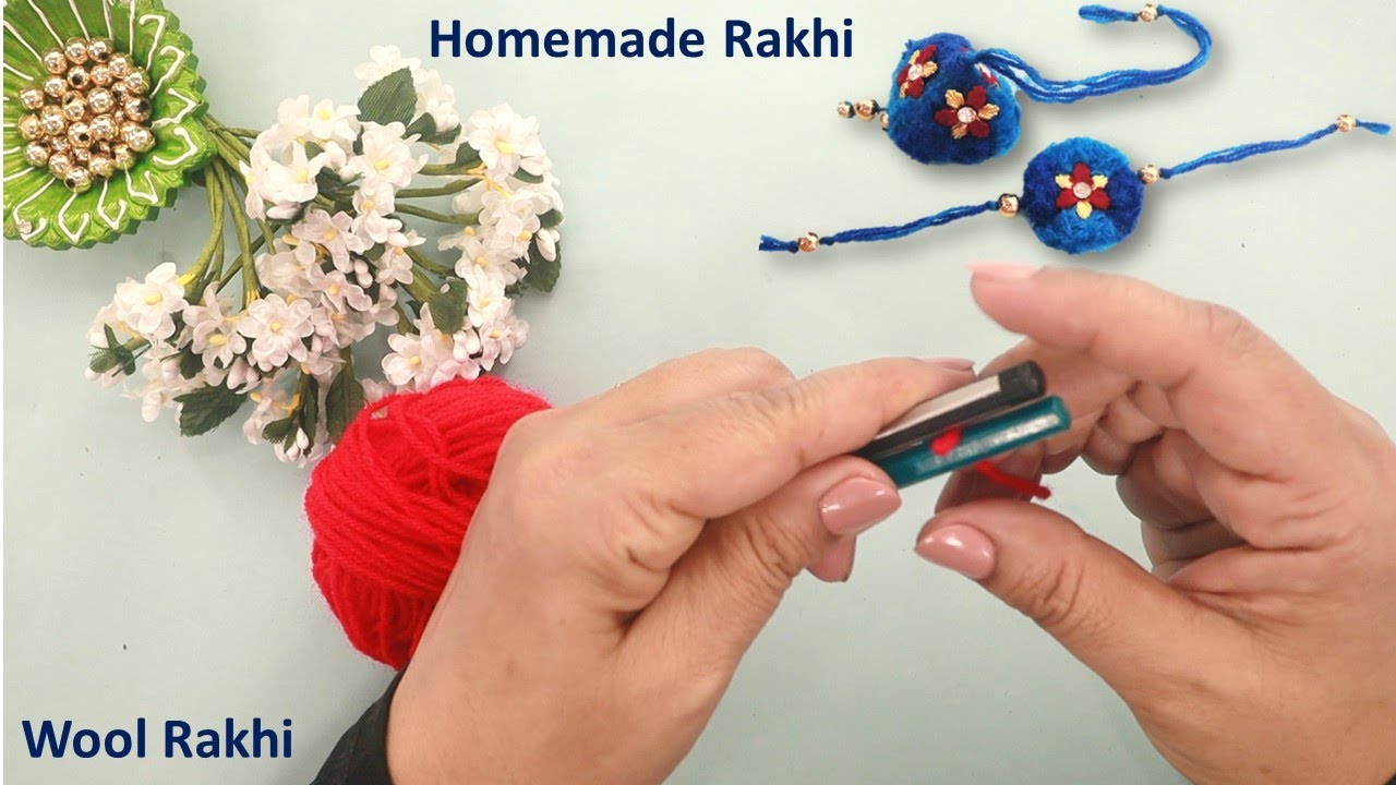 Wool Rakhi | Lumba Rakhi Making | 2 Easy Woolen Rakhi Making Designs at Home | मोती राखी