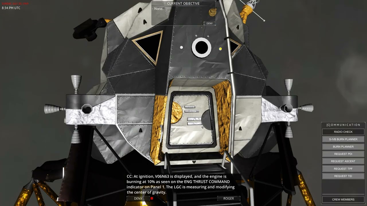 [Reentry: A Space Flight Simulator]:  Apollo - the Eagle has landed (lunar module landing)