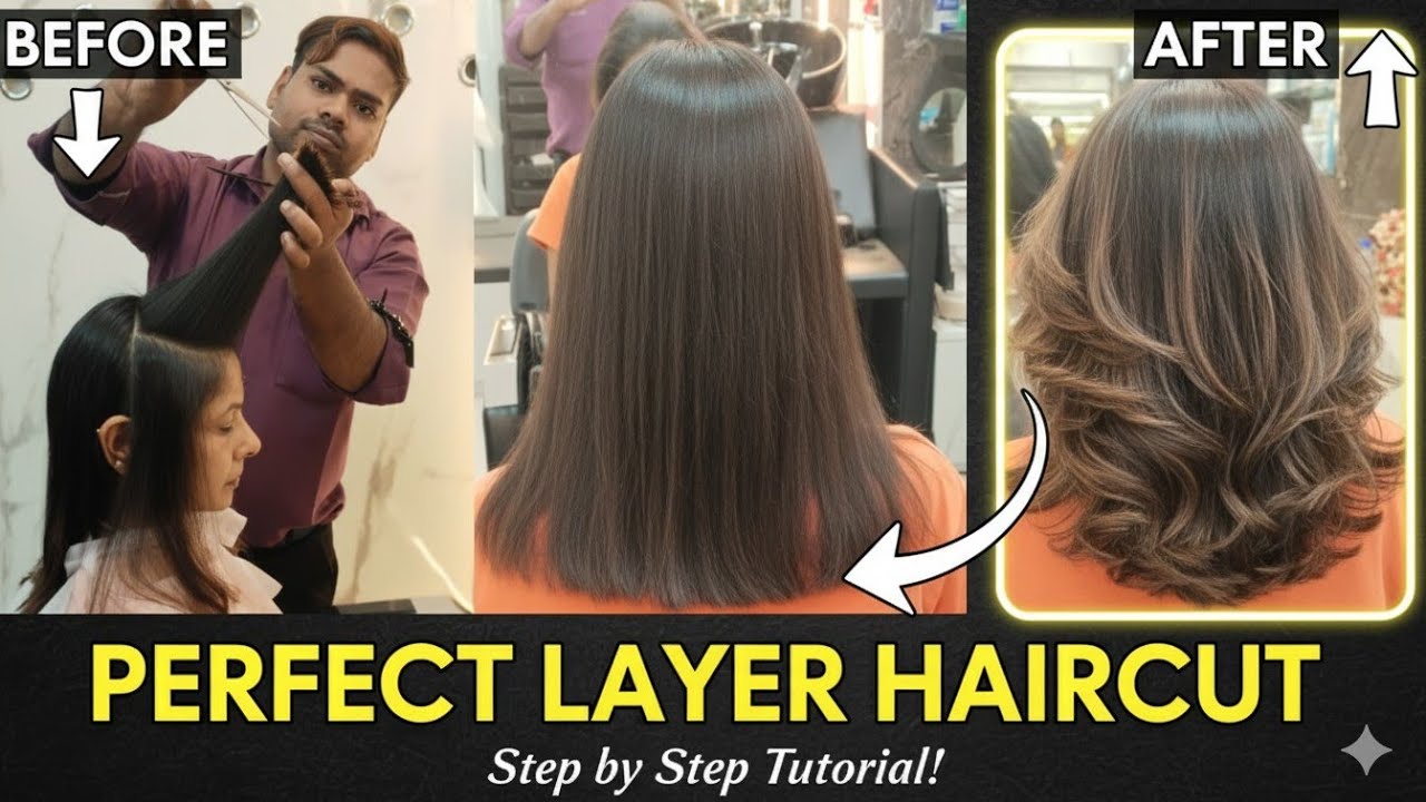 How to do Layer haircut ( Blunt haircut ) ! Step by step tutorial video Mohammad Kafeel Hair Artist 