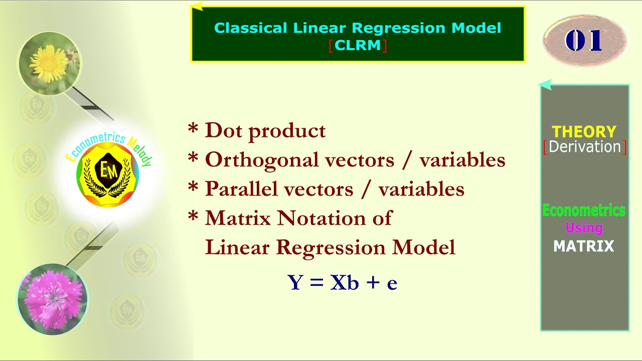 matrix notation of linear regression equations  | C Lin Reg Modl | Econometrics | U/Grad| MPhil| PhD
