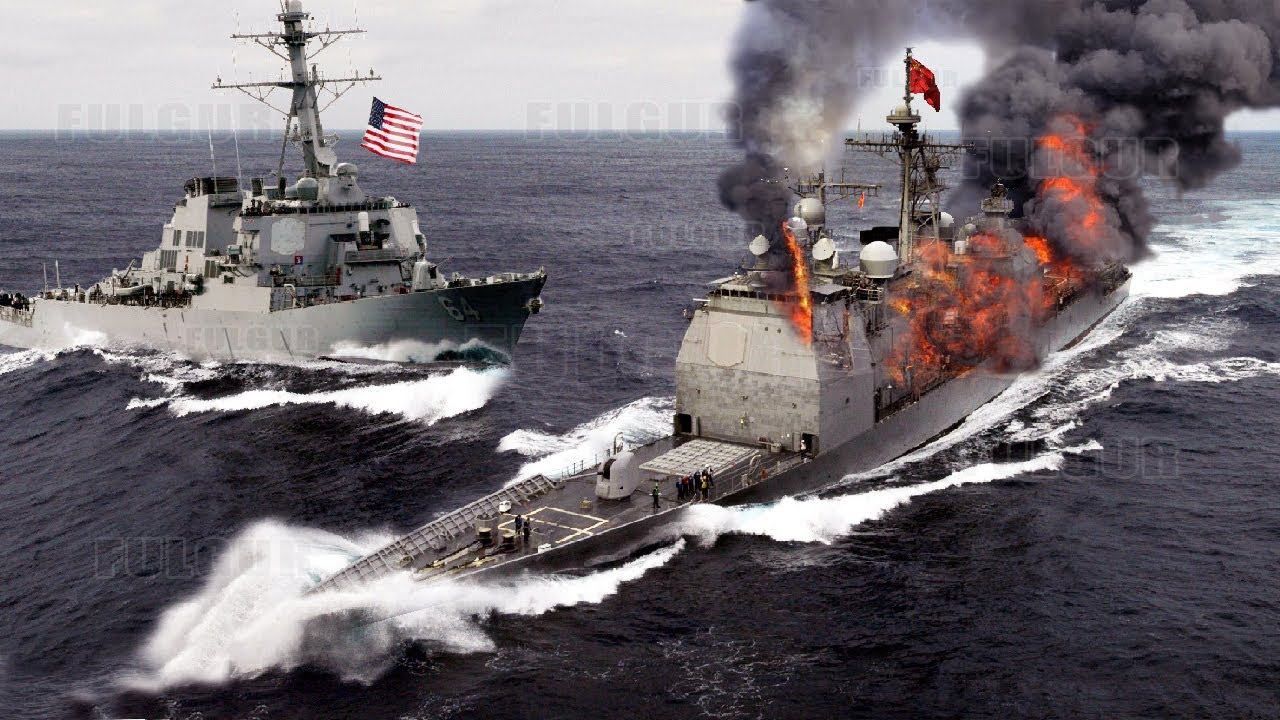 Tension! US Navy Destroyer Carrying out Live Fire during Freedom of Navigation Operations in SCS
