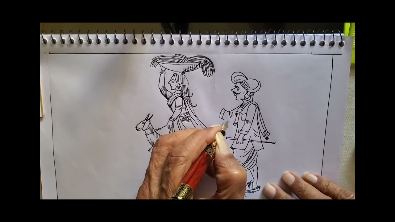 Sketch  village  farmer 