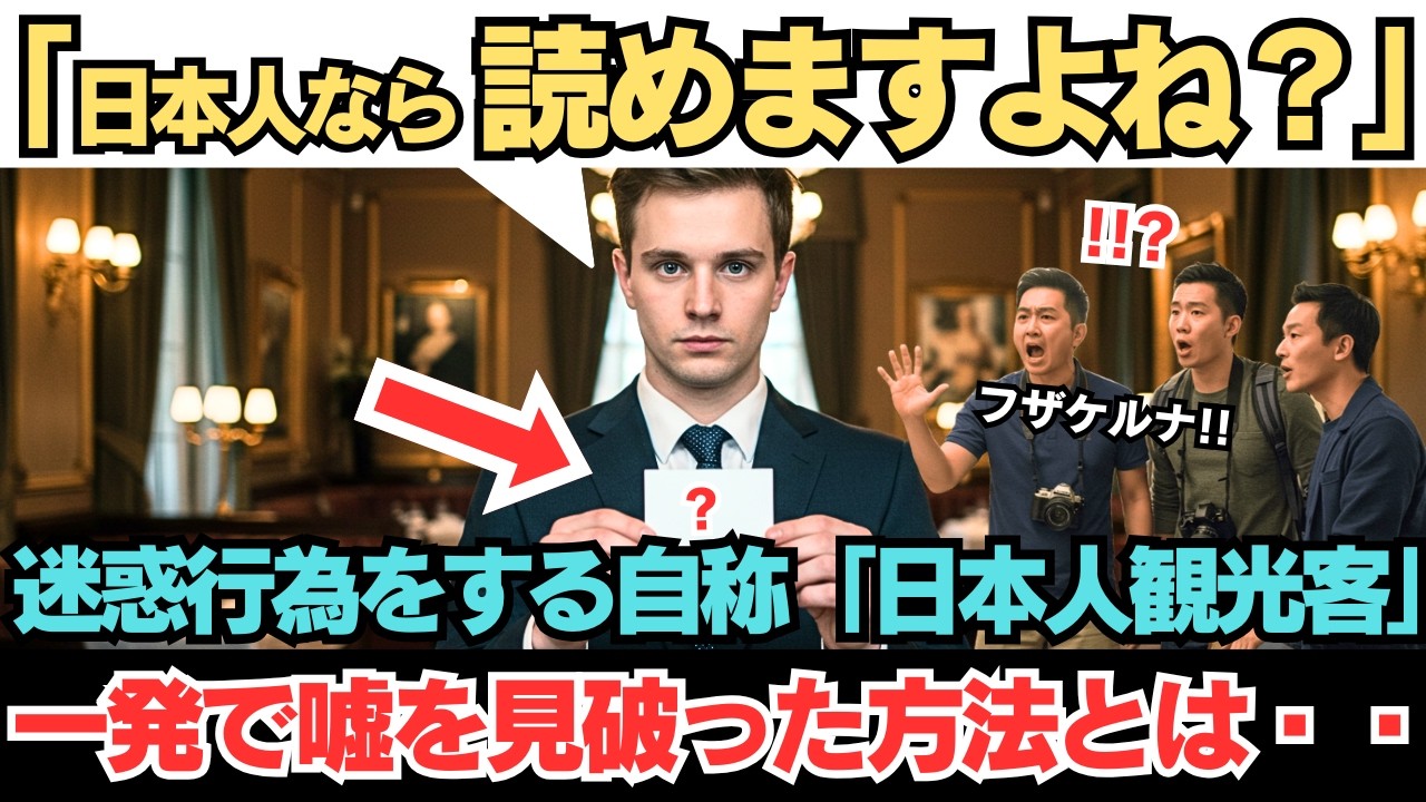 【海外の反応】「日本人なら読めますよね？」迷惑行為をする自称日本人観光客、3秒後に嘘がバレた理由とは