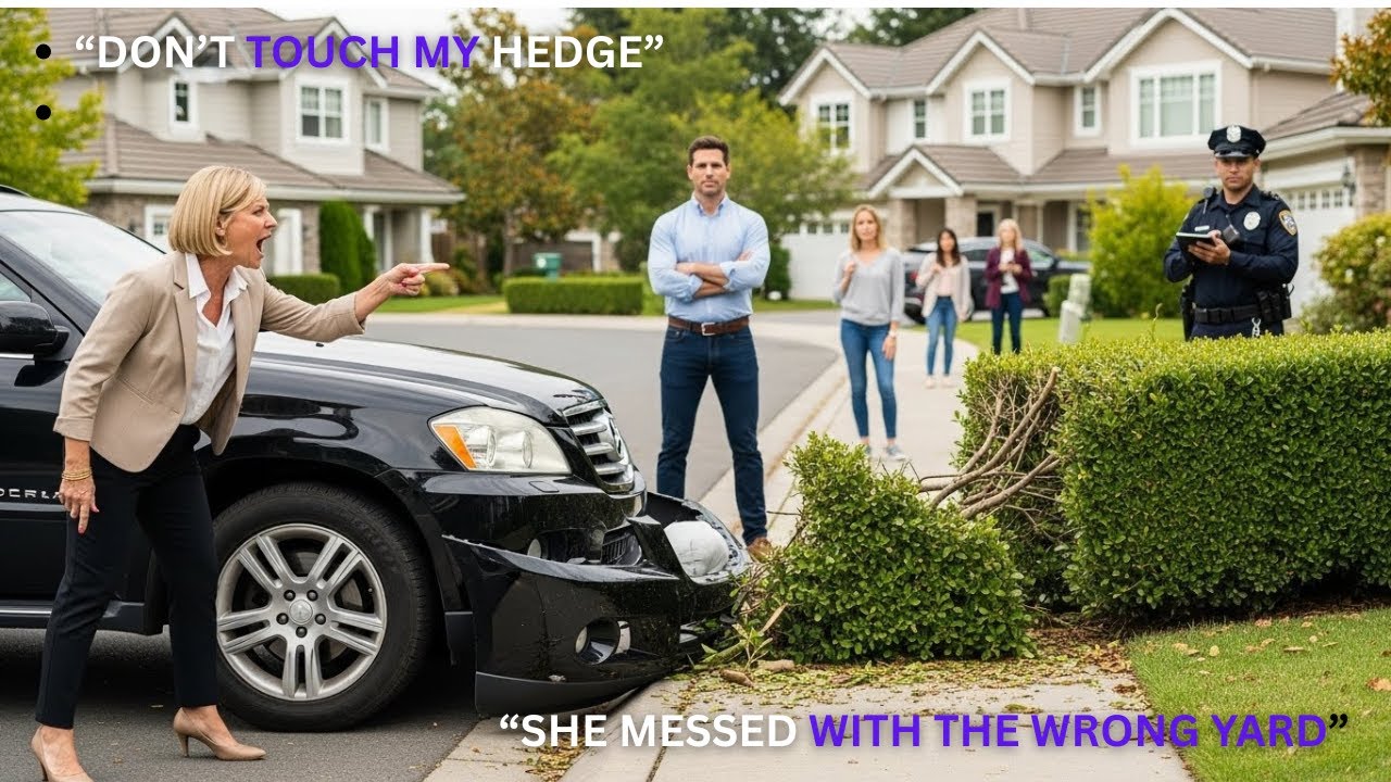 HOA Karen Destroyed My Hedge Daily – So I Set a Brutal Trap That Totaled Her Luxury Car in Seconds!