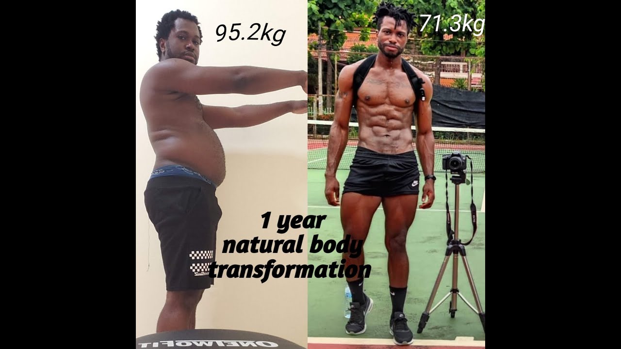 1 Year Natural Body Transformation at home, from Fat to Fit.