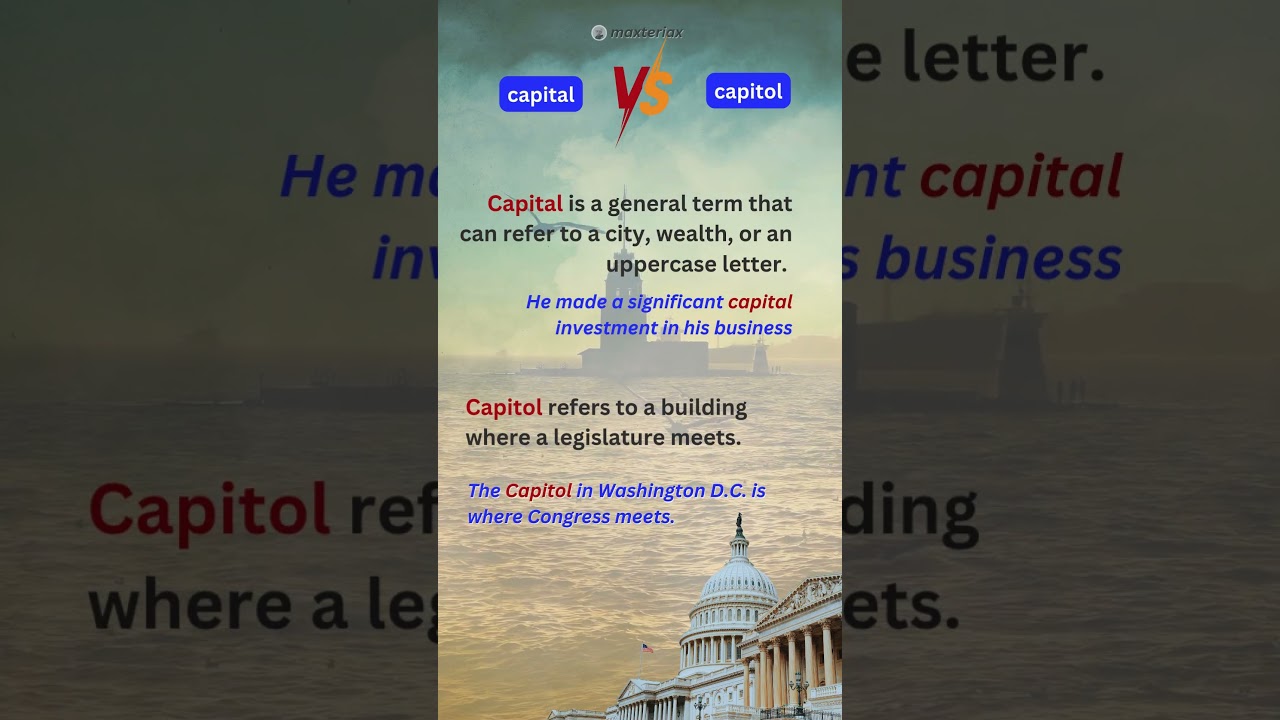 Capital vs Capitol  #14 | #confusedwords #maxteriax  #learningwithmax #michaelbuble