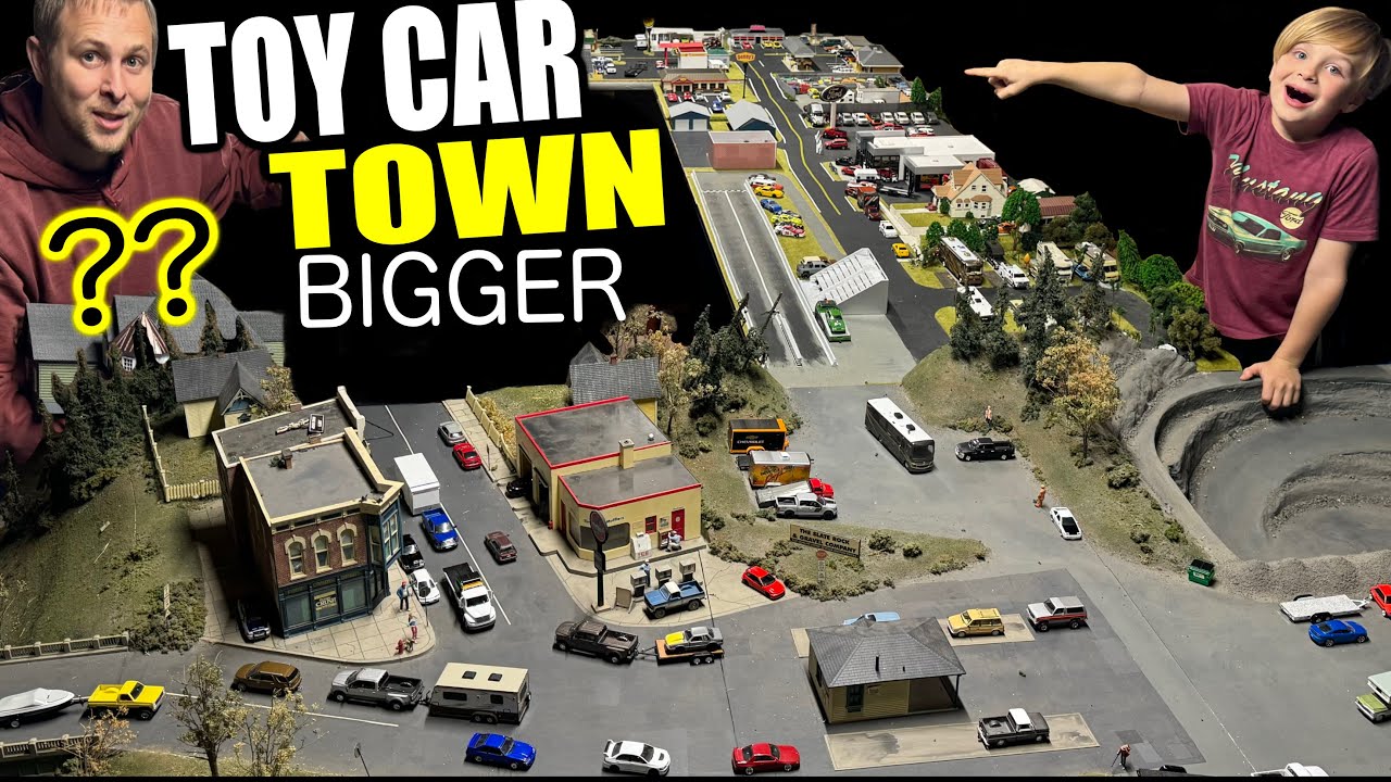 DAD Builds TOY CAR TOWN We made are Real House 1:64 scale Diorama