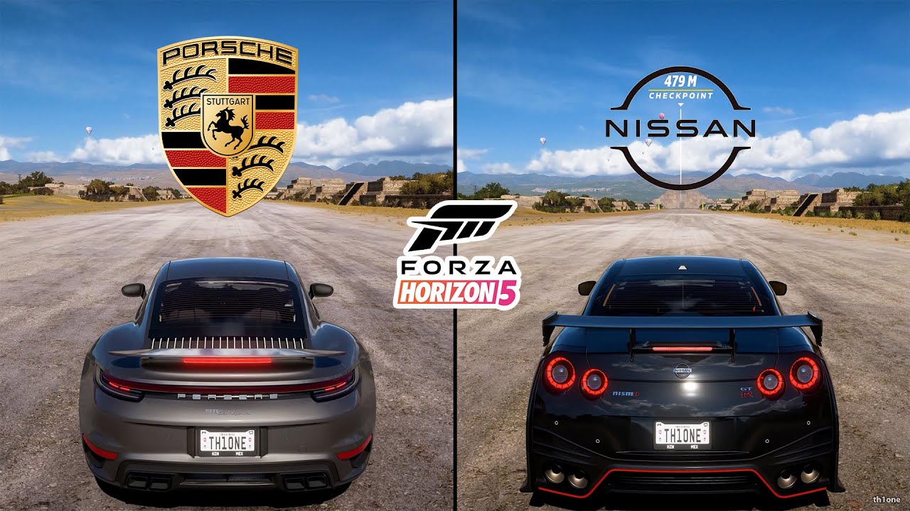 Forza Horizon 5 | Porsche 911 Turbo S 2023 vs. Nissan GT-R Nismo R35 2020 Performance Comparison