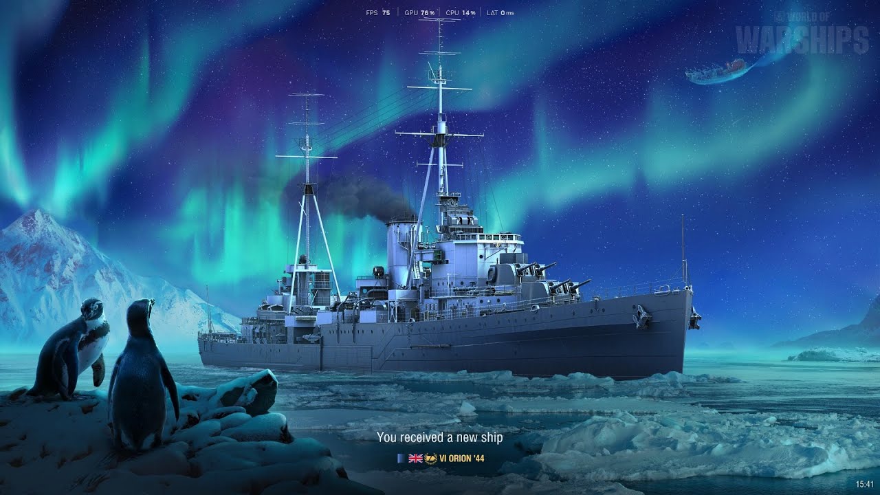 World of Warships: Orion '44 E Badge I got After Opening a Santa Box