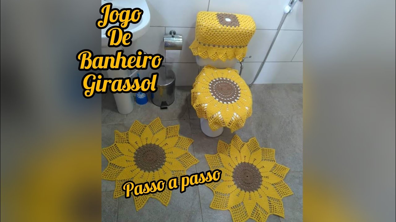 Jogo de banheiro girassol /passo a passo/ #lucrandocomassobras2021 #crochetando #crochetica