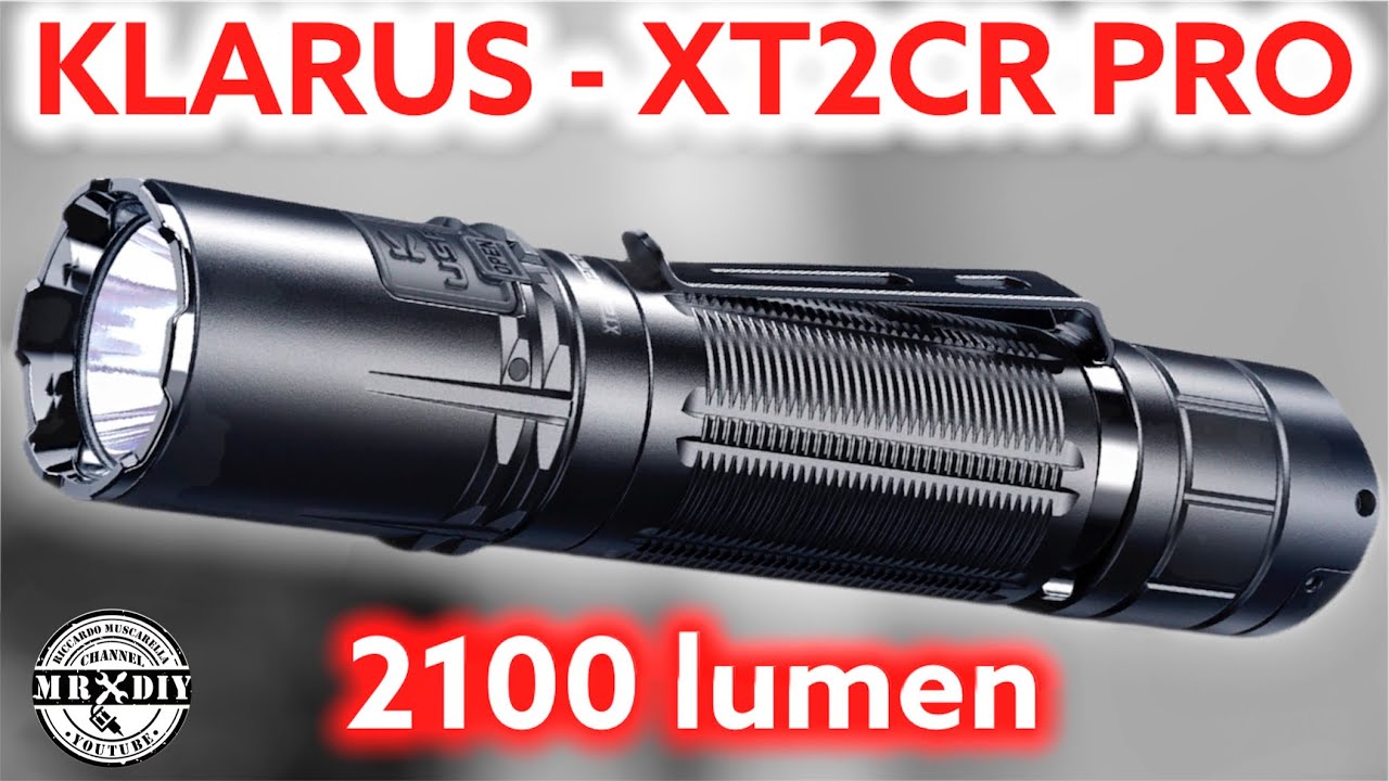 Torcia tattica KLARUS XT2CR PRO 2100 lumen. Torcia tattica militare potente.
