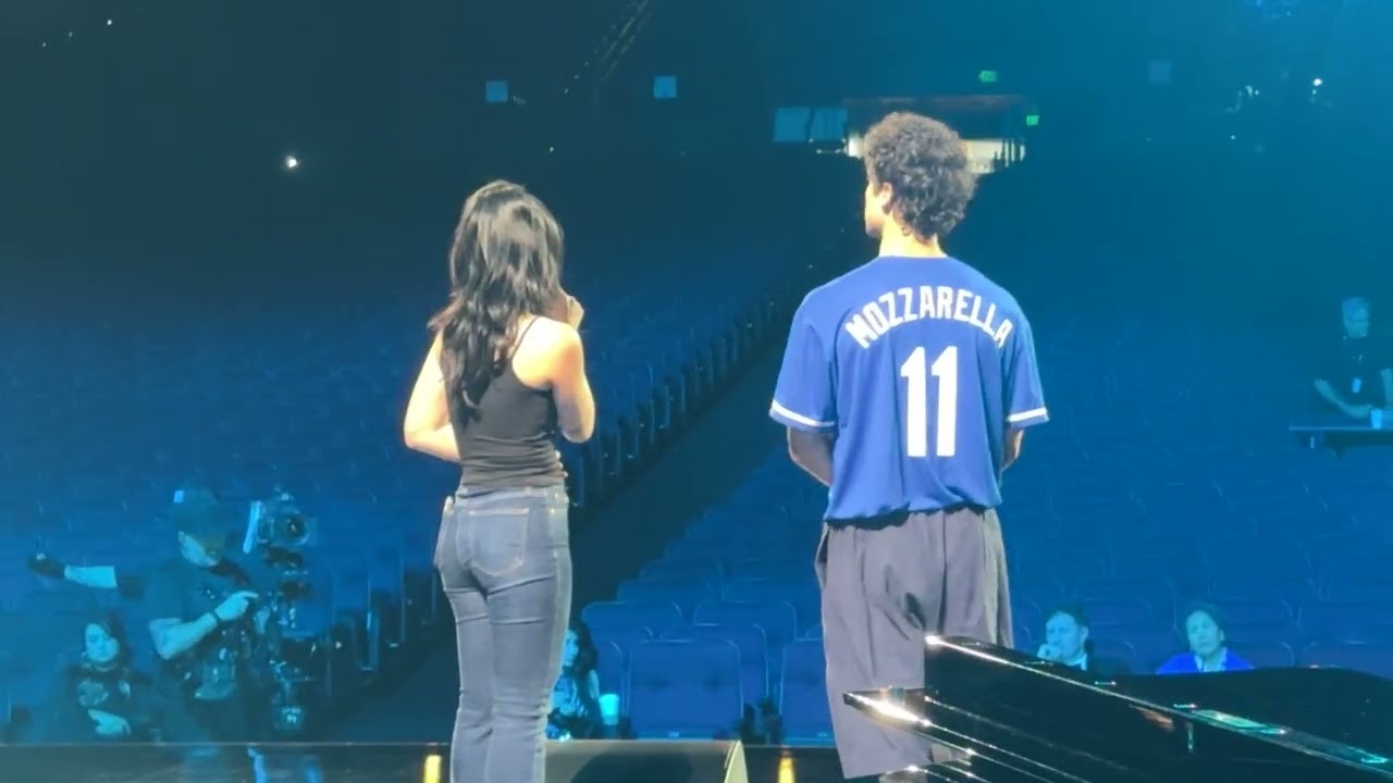 2107. Darren Criss (the host of the Grammy Premier Show) and Helen Shen rehearsing their song. 
