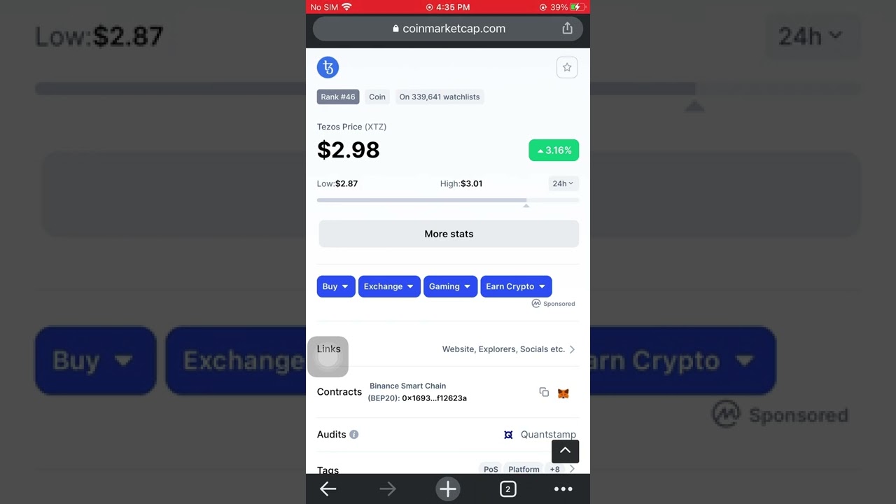 Tezos Price (XTZ)$2.99 JANUARY 26 2022