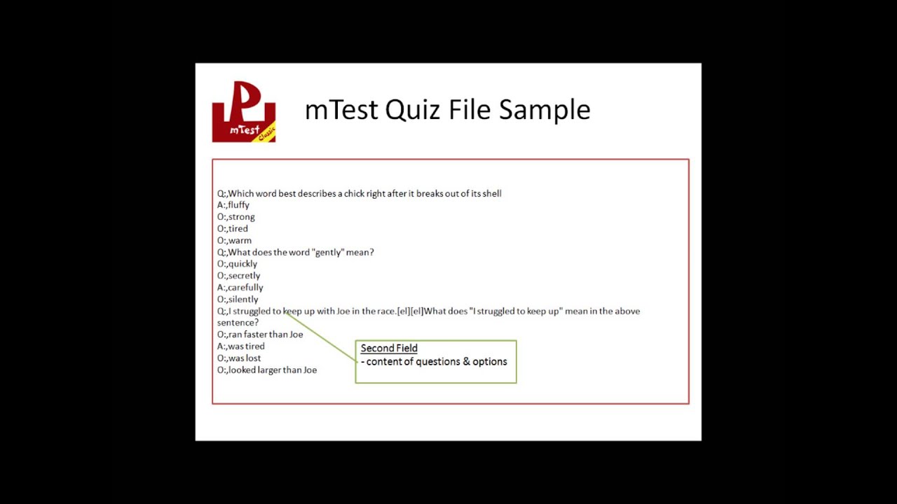 mTest Classic Quiz File