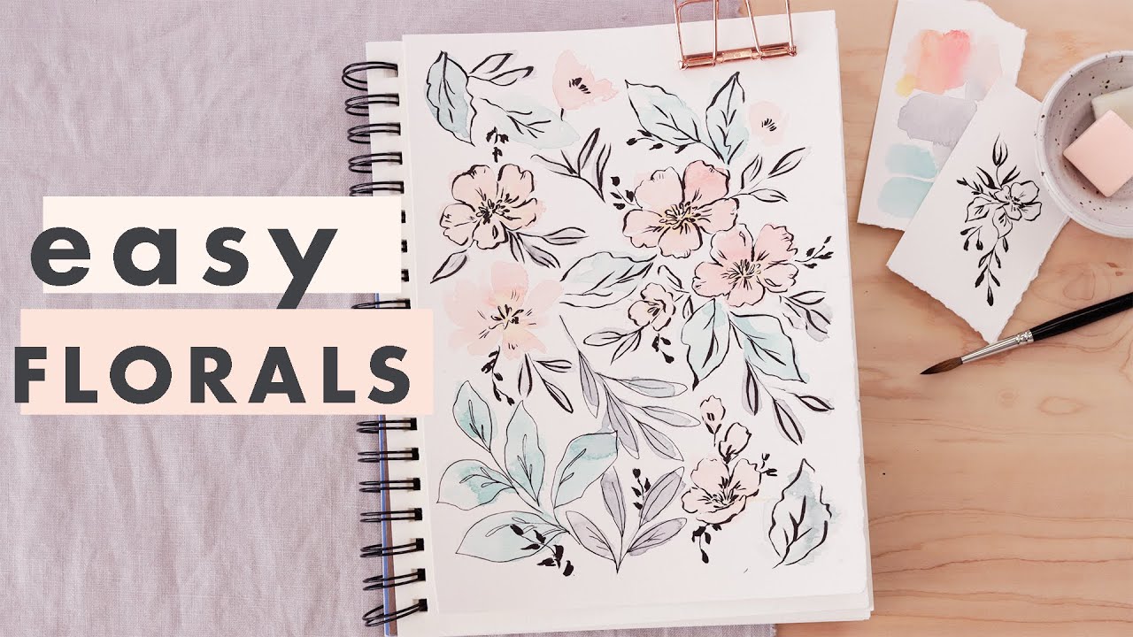 Simple Mixed Media Flowers LIVE! + Month of Giveaways