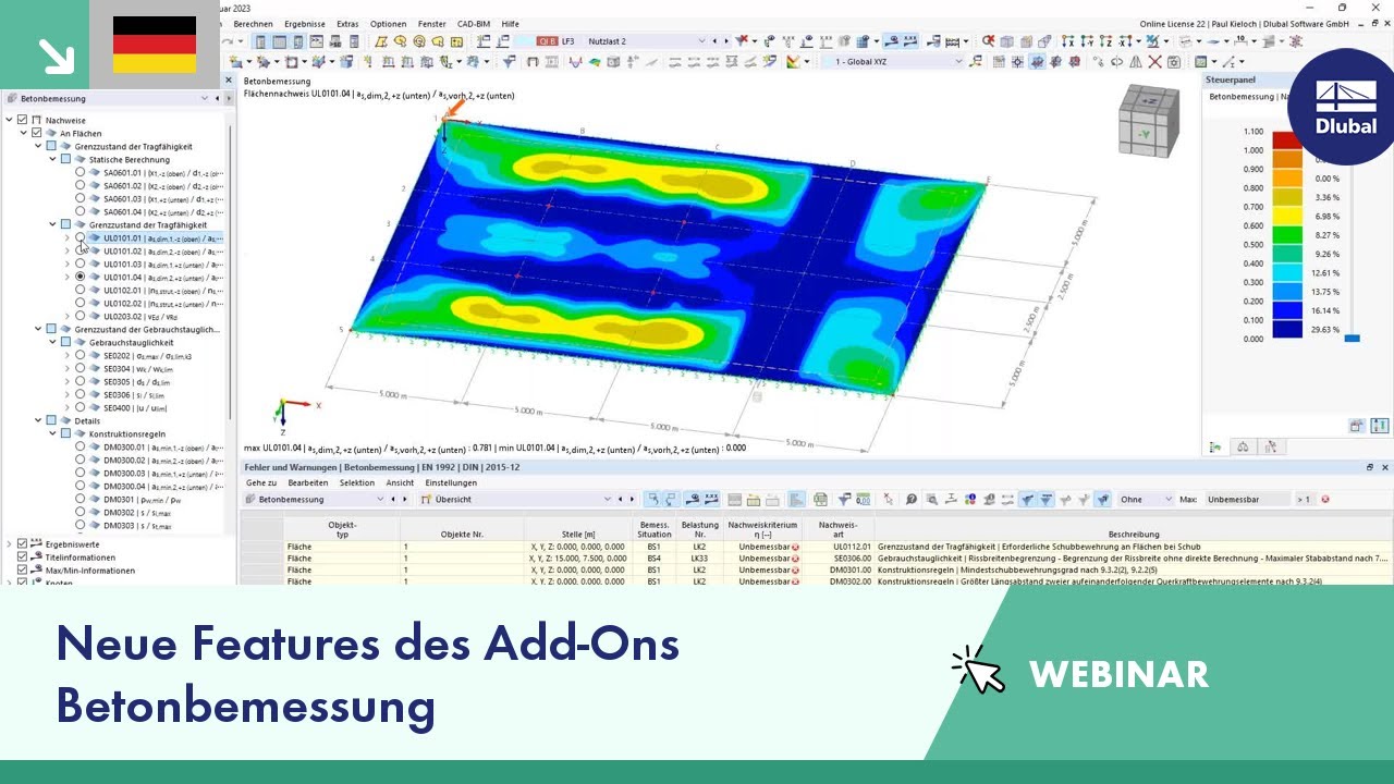 Neue Features des Add-Ons Betonbemessung für RFEM 6 und RSTAB 9
