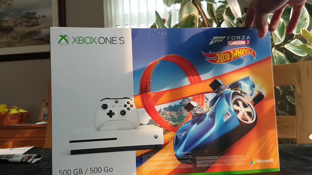 Xbox One S Forza horizon 3 hot wheels bundle unboxing