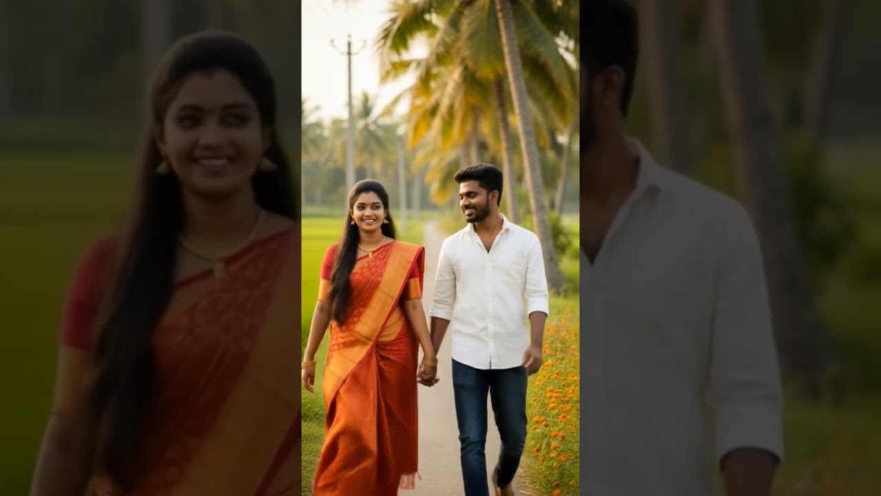 👫👩‍❤️‍👨Hey Minnale Amaran Tamil Movie Young Couple Happy Walking Romantic Village Shorts Viral 2025