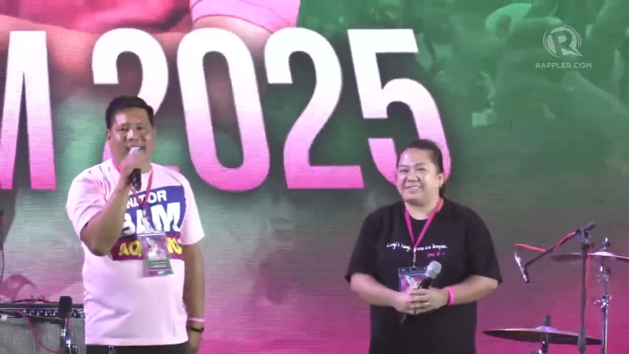 Motorcycle driver who gave then-VP Robredo a ride in Cavite speaks at campaign rally