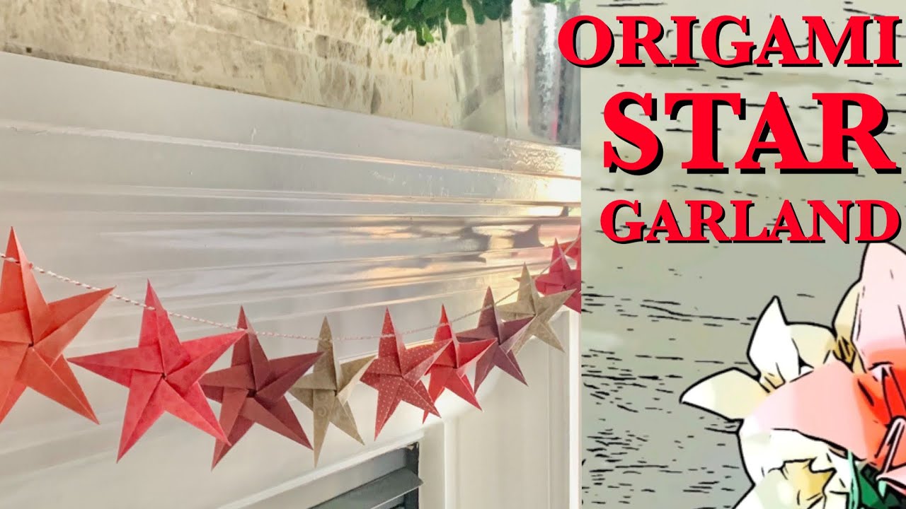 【ORIGAMI STAR GARLAND】 How To Make An Origami Star Garland With Instructions | DIY Paper Star