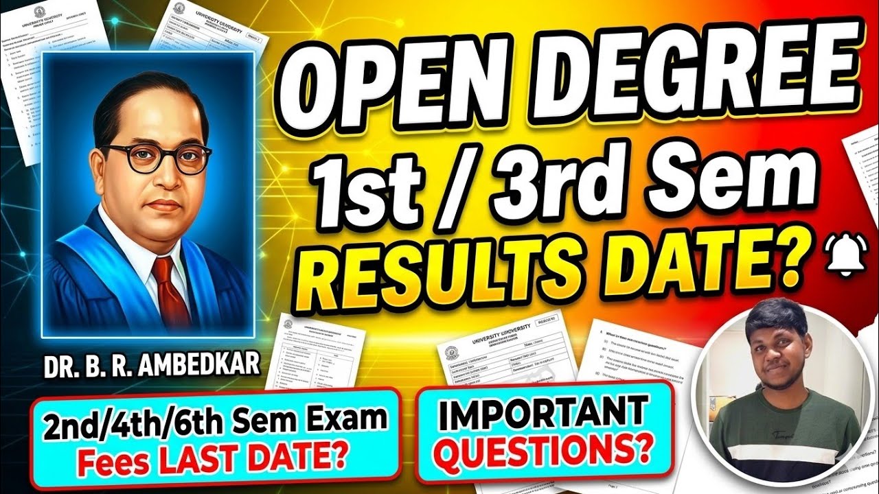 Open Degree 2nd Semester Exam Fees Last Date in Ambedkar Open University 