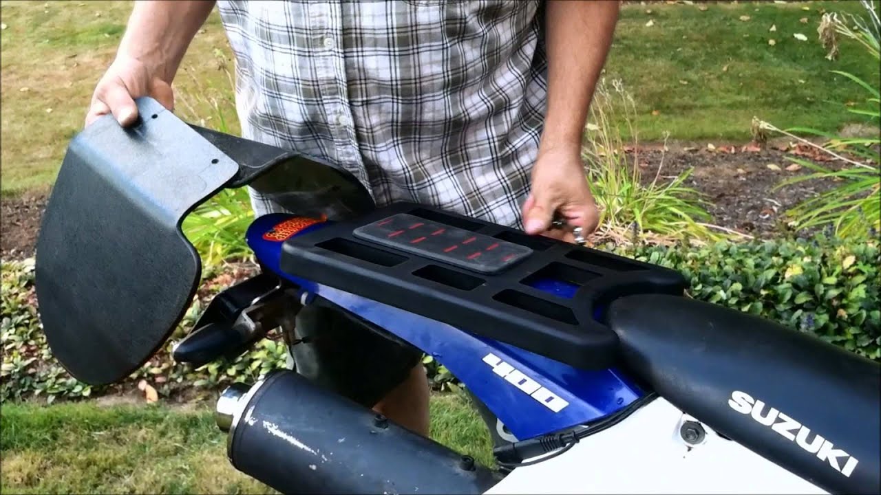 DRZ400 Motorcycle Rack and Saddle Bags Installation