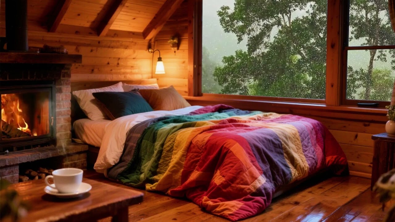 下雨天呆在温暖小屋，放松身心入眠吧