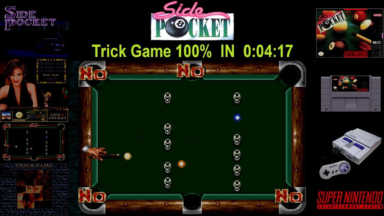 [TAS] SNES - Side Pocket (Trick Game 100%) in 4:17 by VELHO