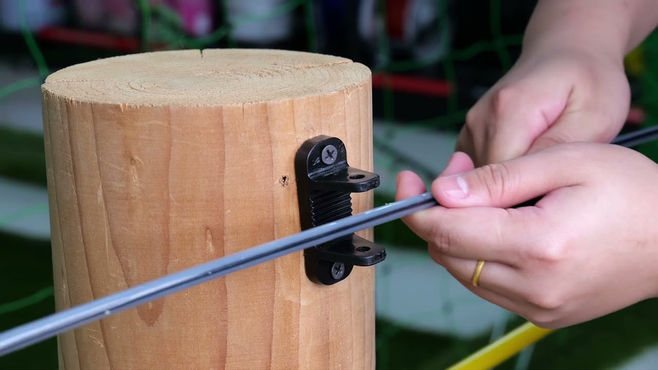 How to use fence insulator for wood posts #reels #diy #fyp #tiktok #foryourpage #foryou