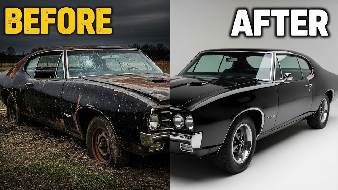 ASMR Car Restoration | 1968 Pontiac GTO | Abandoned Muscle Car Reborn (Black)