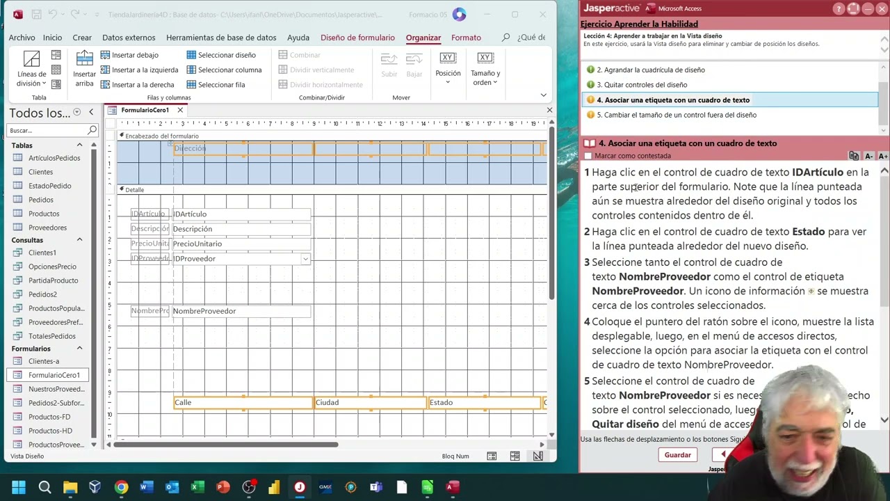 jasper access2019 L4E6 trabajar formulario en vista diseño