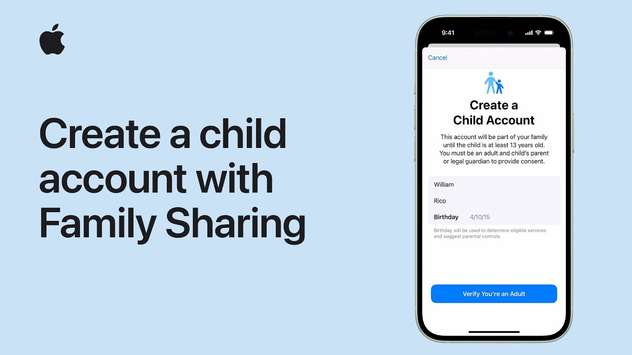 How to create a child account with Family Sharing on iPhone or iPad | Apple Support