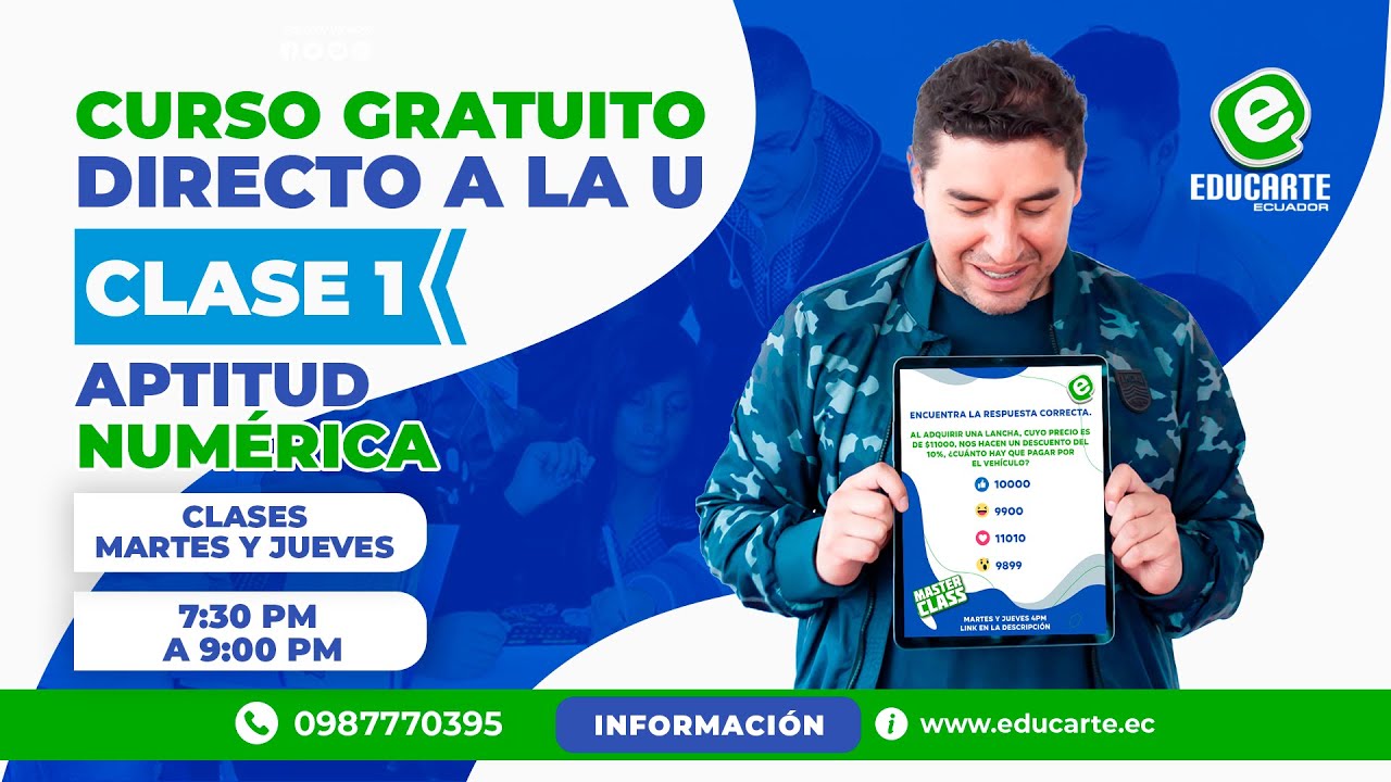 🔴 Curso Gratuito - 📕 Admisión 2024 - 🏫 Ingreso a la Universidad - 📚 Clase 1 - 🧠 Aptitud Numérica