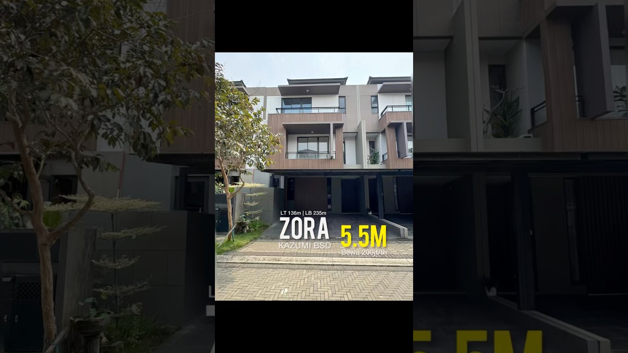 LIKE NEW Rumah ZORA BSD Cluster Kazumi 3 Lantai Lebar 8 #bsd #rumahbsd #zora #rumahminimalis