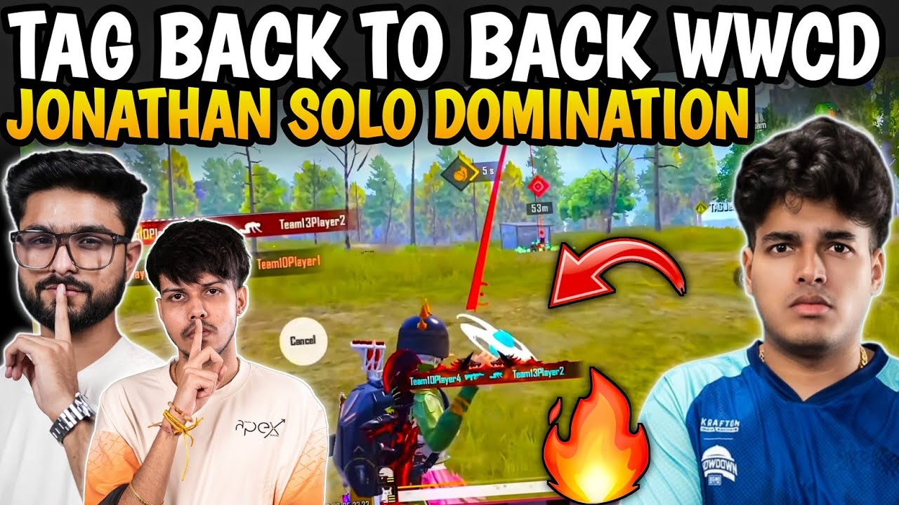🇮🇳Team Apex Gaming Double Wwcd🥶🔥 Jonathan Solo 9 Finishes🐐📈 TAG Brutally Destroy Whole Lobby😈