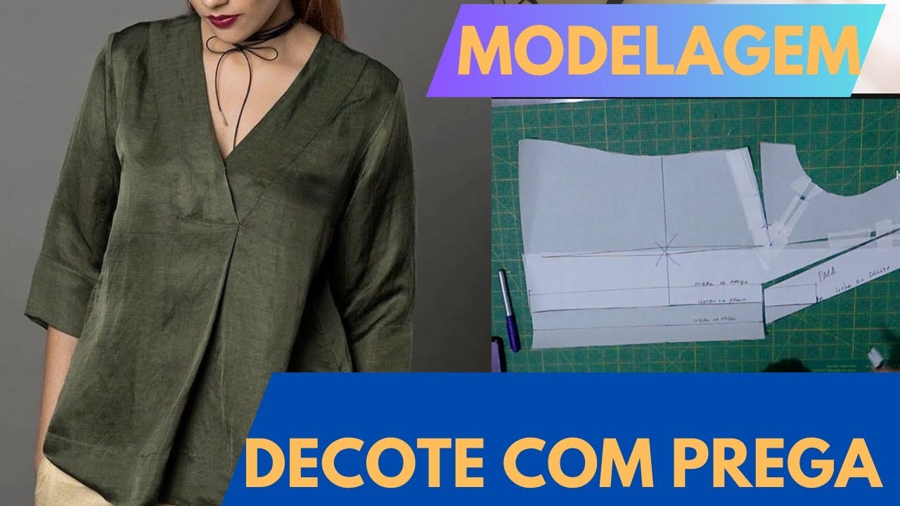 BLUSA DECOTE V COM PREGA