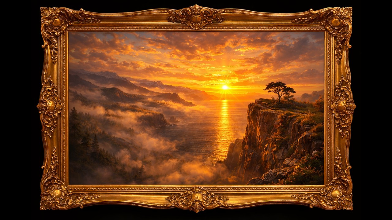 Peaceful Coastal Sunset | Relaxing Sunset - 4K Frame TV Art  Screensaver - 1.5 Hour (No Sound)