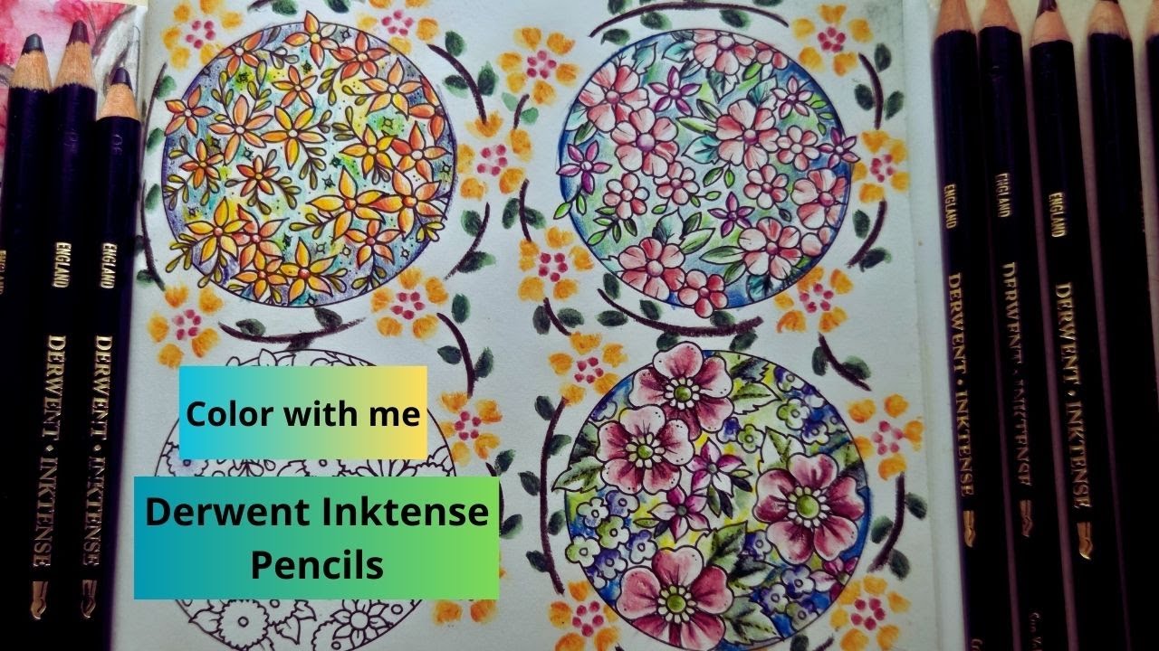Floral background with #derwent #inktense in Small Victories by #johannabasford
