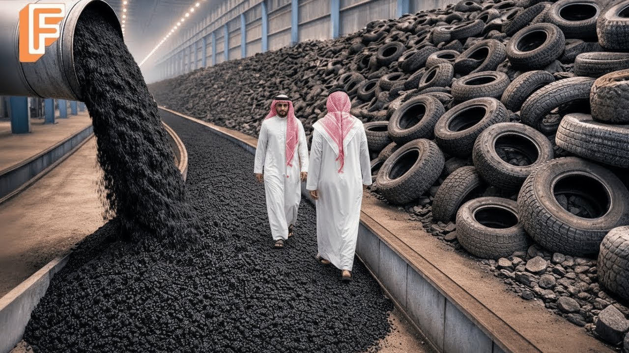 How Rubberized Asphalt Is Made From Billions Of Old Tires Inside Massive Recycling Factory