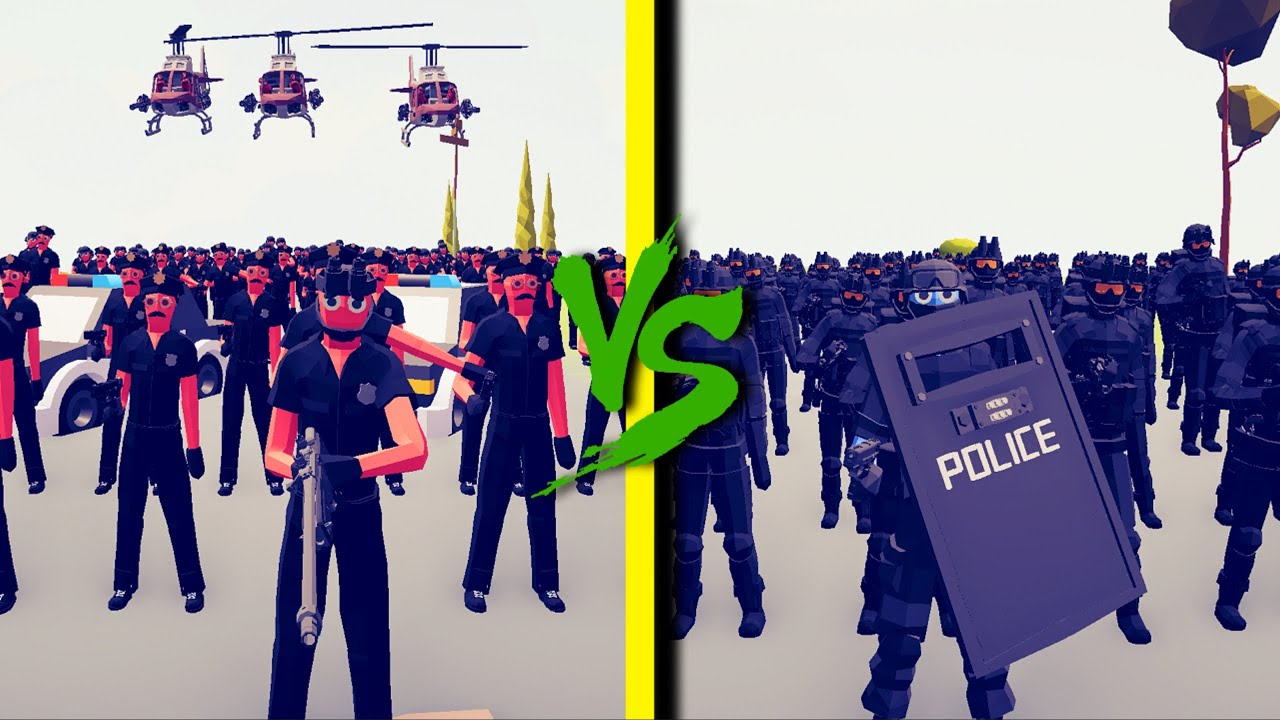 SWAT TEAM vs POLICE TEAM - Totally Accurate Battle Simulator TABS