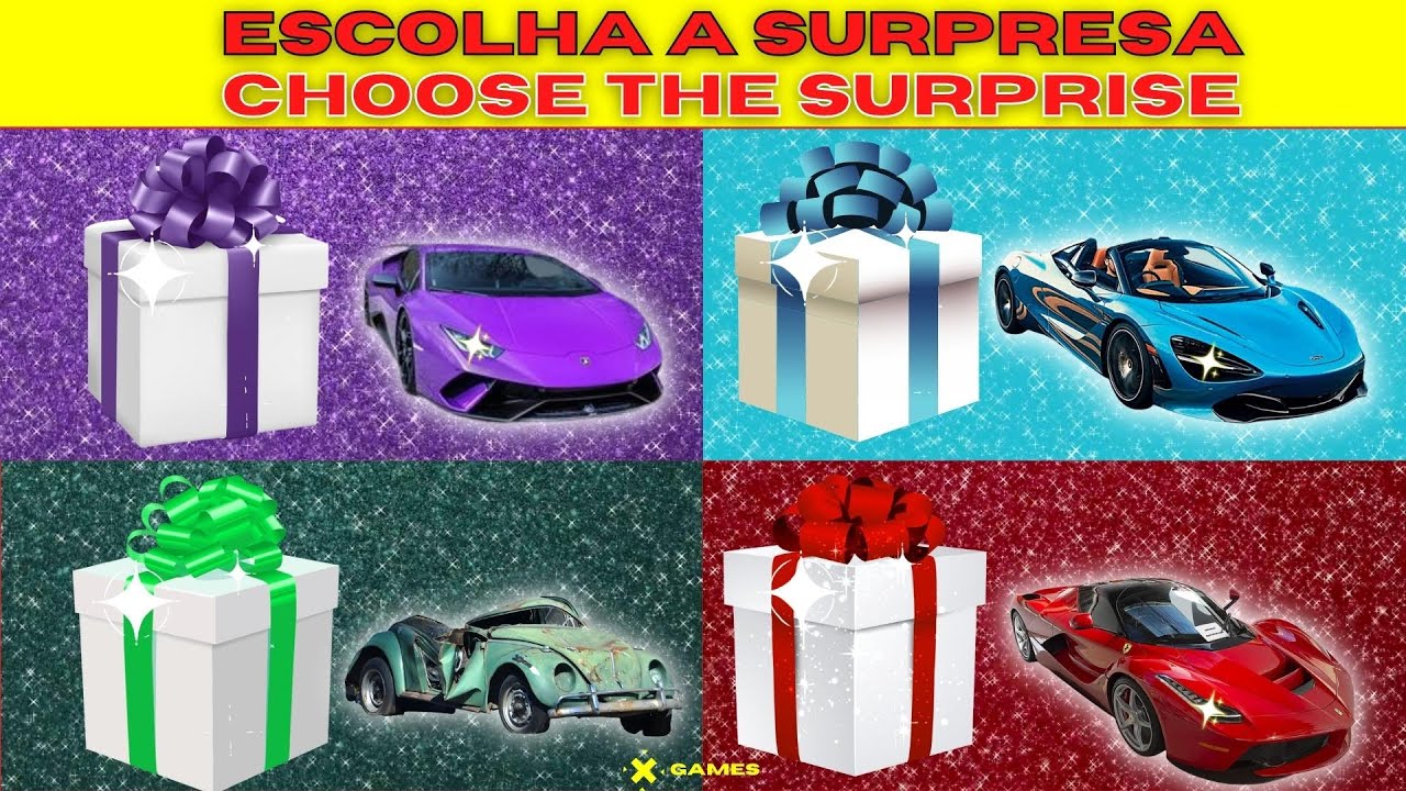 ESCOLHA O SEU PRESENTE 4 CARROS 🎁🎁 CHOOSE YOUR GIFT 🎁🎁 NÃO ESCOLHA O ERRADO!