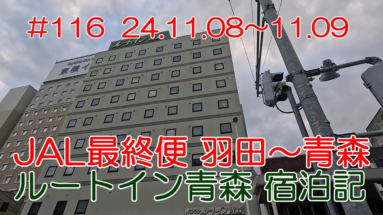 【航空機・ホテル】JAL 羽田空港～青森空港搭乗記　ルートイン青森宿泊記24.11.08～24.11.09  #116