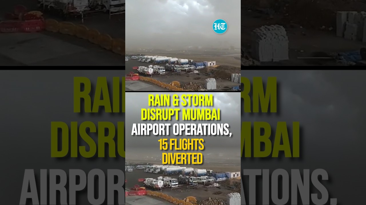 Rain & Storm Disrupt Mumbai Airport Operations, 15 Flights Diverted | Watch