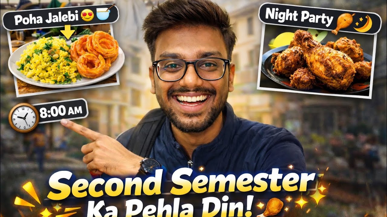 Second Semester ka pehla din🎒🔥| Subha Poha Jalebi😍Dopahar mein Lab💻Aur raat Ko Chicken🍗🌙