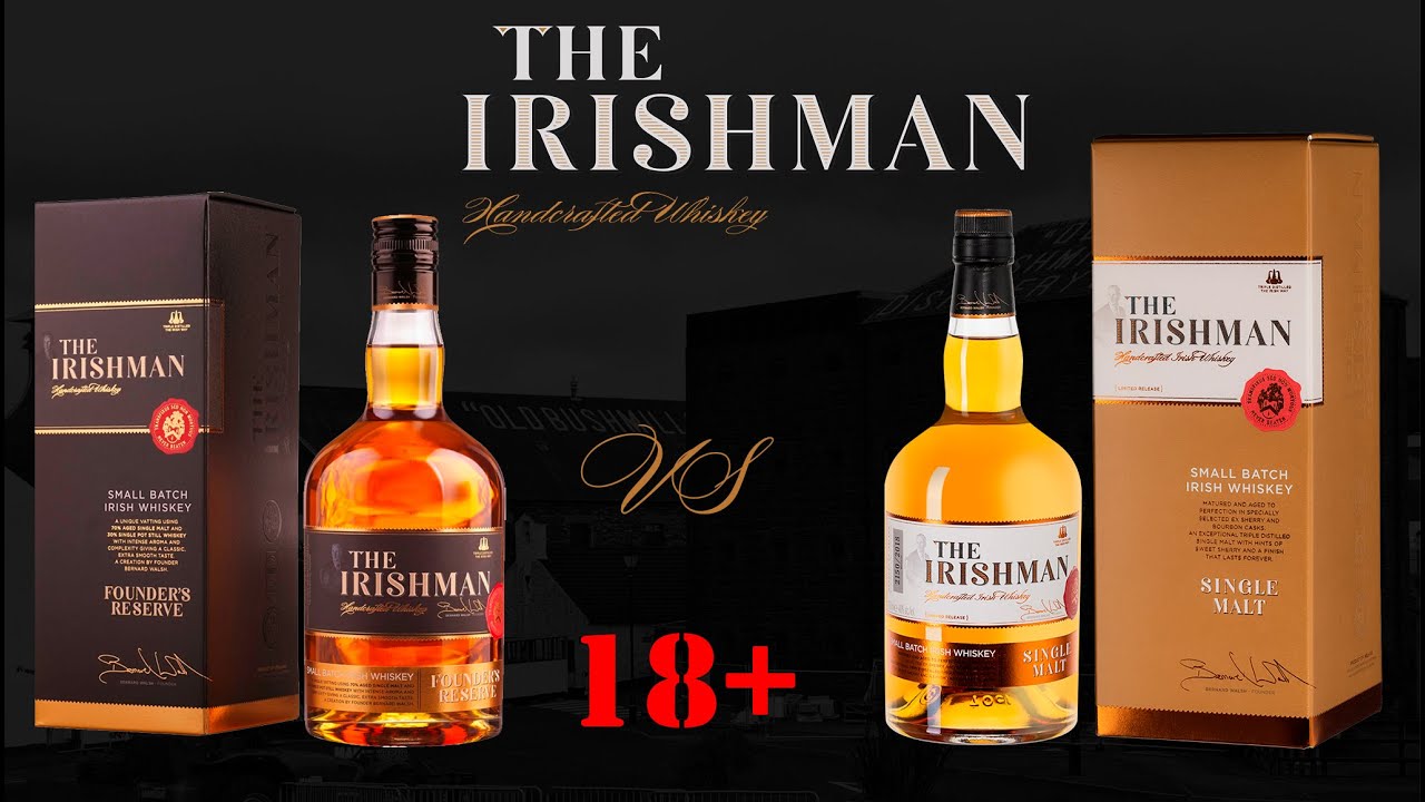 Сравнение The Irishman Single Malt 40% и The Irishman Founder's Reserve 40% ABV.