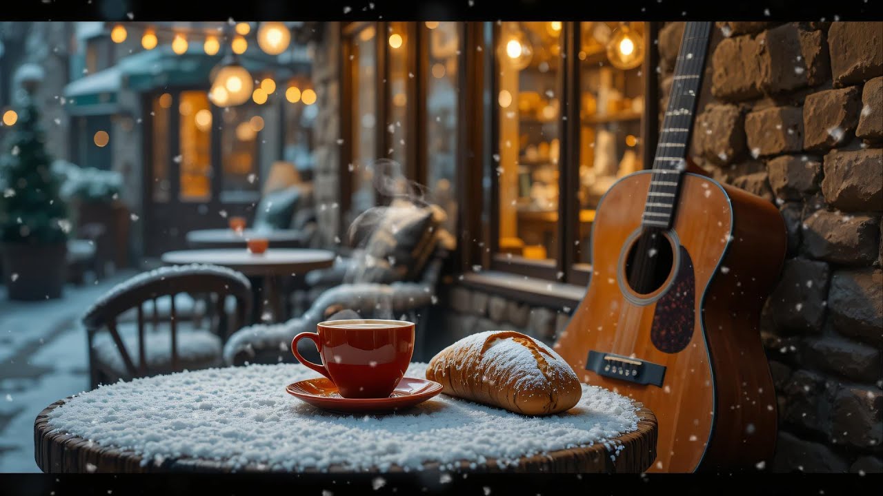 Peaceful Winter Morning Sun Guitar | Gentle Acoustic Ambiance and Coffee Jazz Sounds