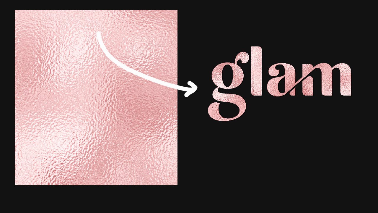 How to add Rose gold foil textures to text in Photoshop