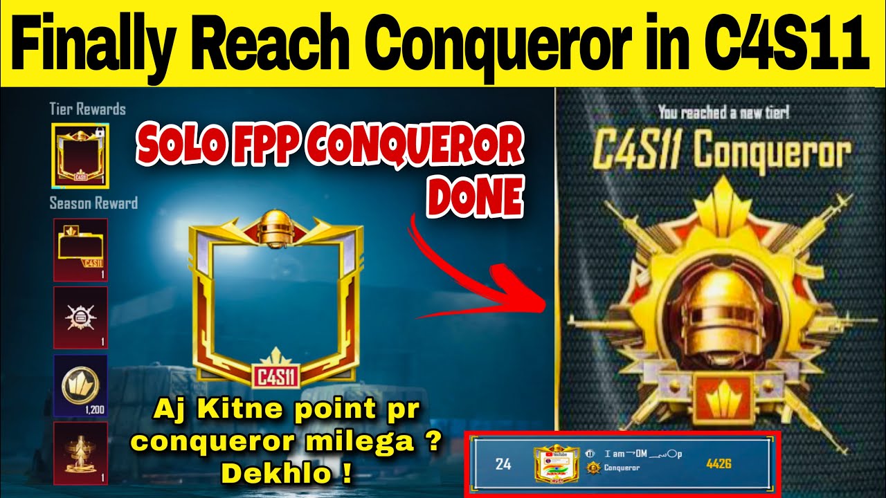 Solo fpp rank push C4S11 | Finally reach conq solo fpp #solofppconqueror #solofpprankpushtoconqueror